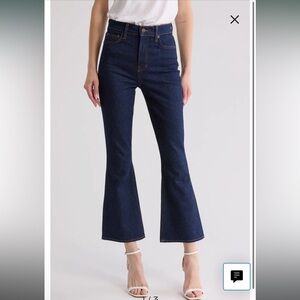 Veronica Beard Carson High Waist Ankle Flare Leg Jeans USA in Indigo Rinse